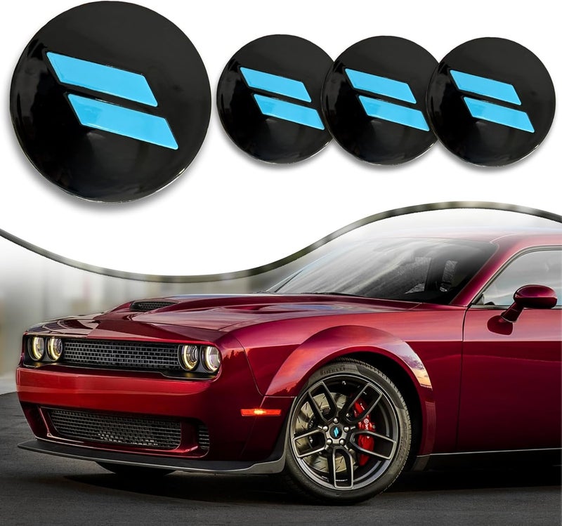 BINQIGOO 4PCS 63mm=2.5 inch Slash Wheel Center Cap Covers Fit for Dodge Charger Durango Dart 2015 2016-2020 Jeep/Chrysler Hubcaps Trim - Image 1